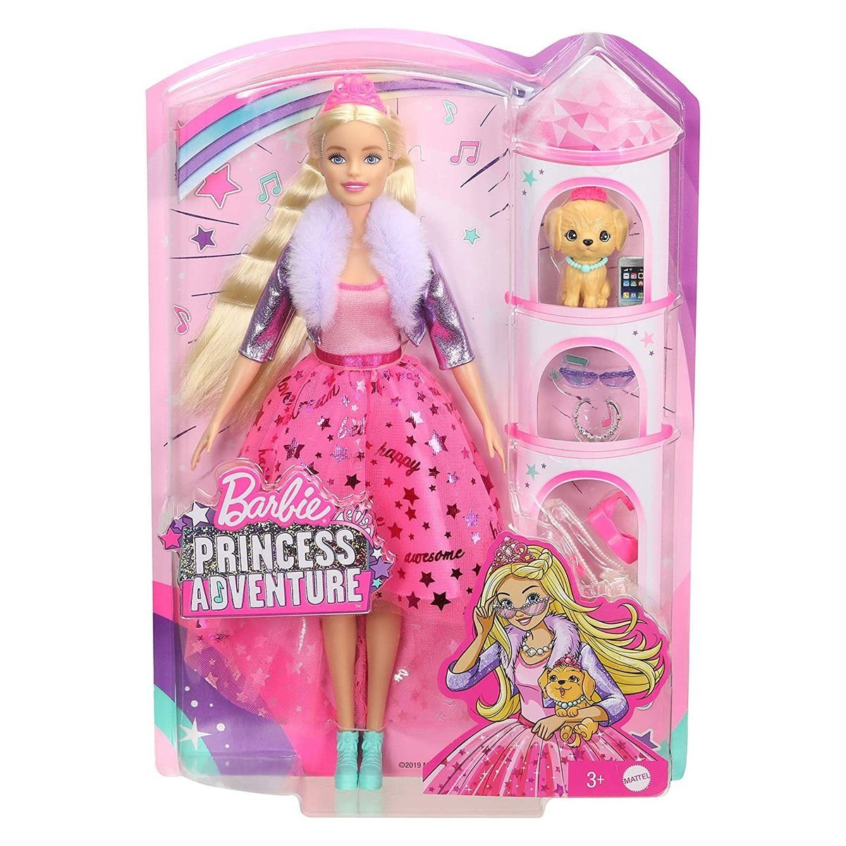 Mattel® Puppen Accessoires-Set Mattel GML76 - Barbie - Princess Adventure - Puppe mit Hund und Zubehör, Prinzessin