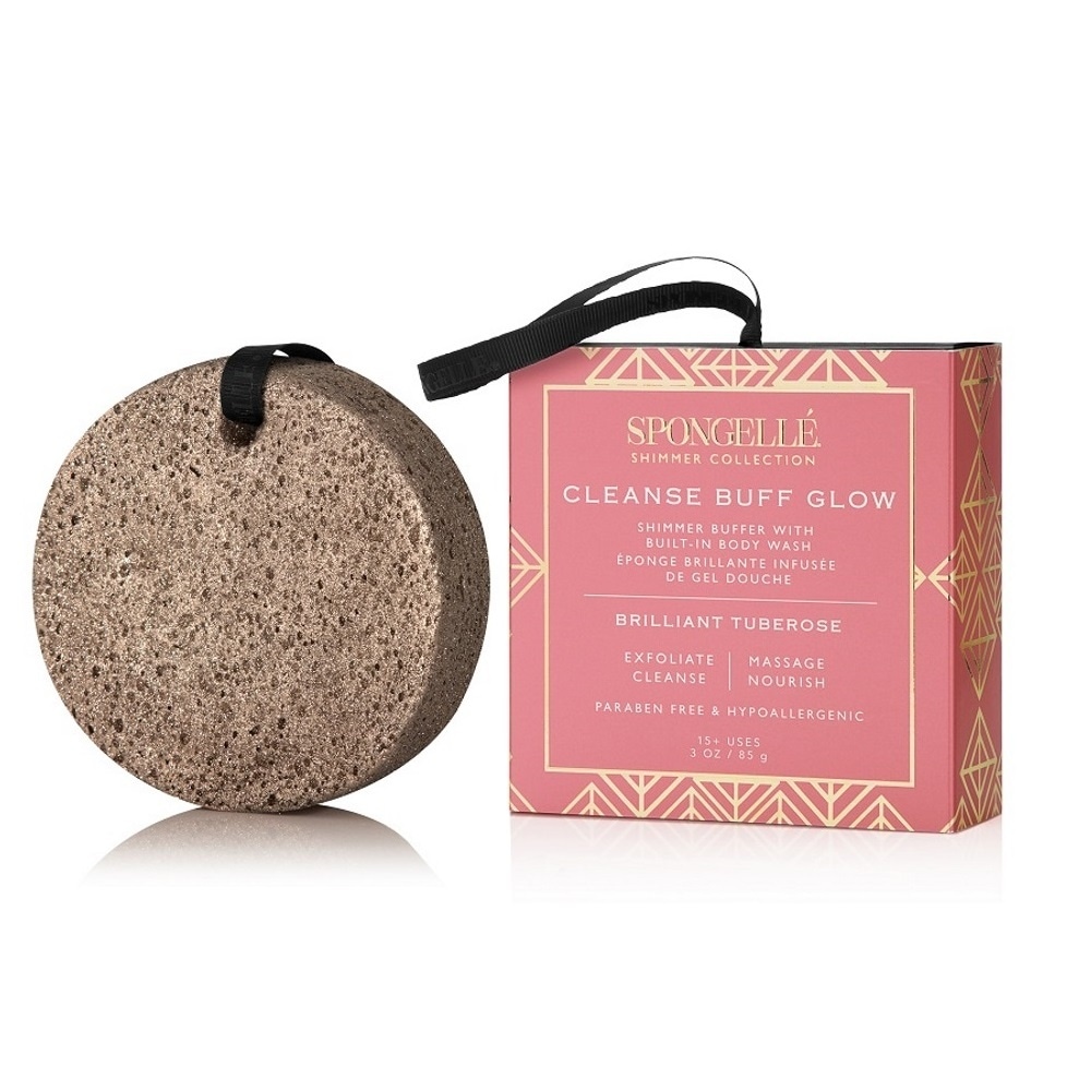 spongelle BRILLIANT TUBEROSE BODY WASH INFUSED BUFFER (3oz) BRONZE Eponge brillante infusée de gel douche