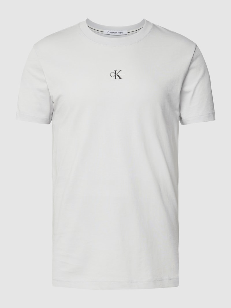 T-Shirt mit Logo-Print in hellgrau