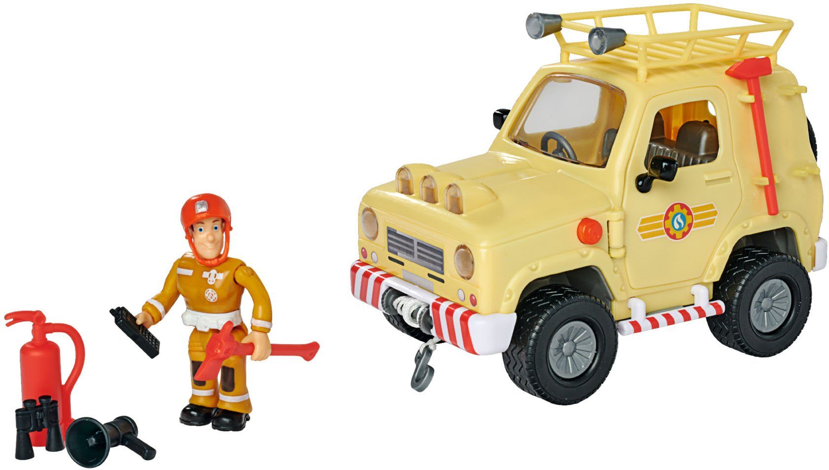 SIMBA Spielzeug-Auto Feuerwehrmann Sam, 4x4 Geländewagen, mit Lichteffekten