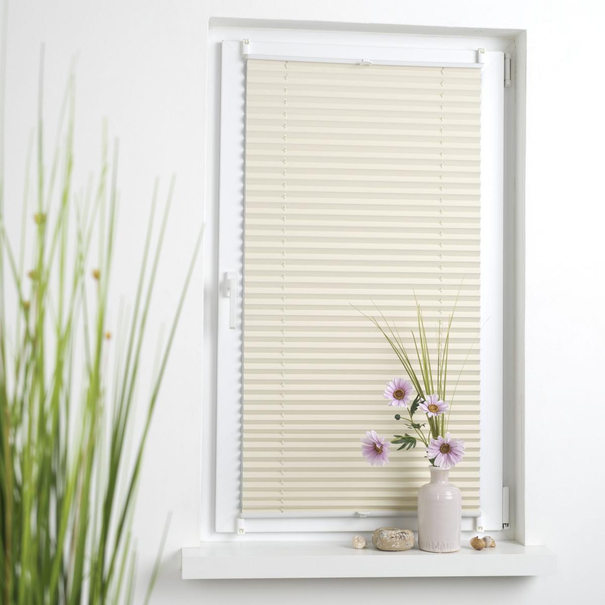 Bella Casa Klemmfix Thermo Plissee verspant, verdunkelnd, 100 x 130 cm beige
