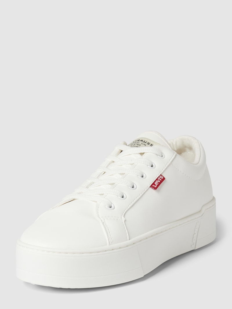 Plateau-Sneaker mit Label-Detail Modell 'TIJUANA' in weiß