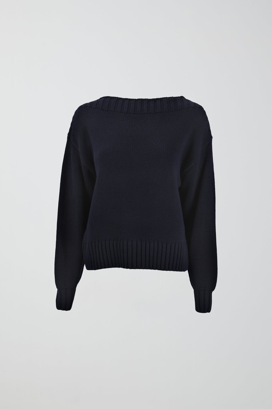 Boat neck knitted sweater