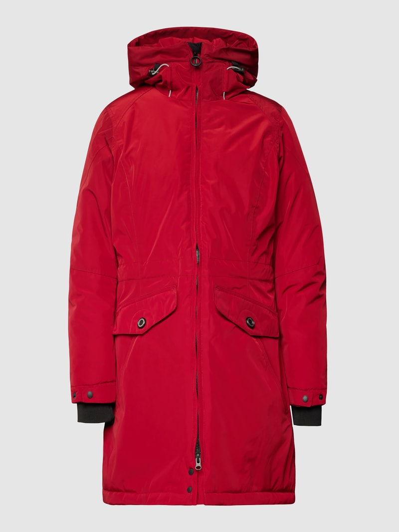 Jacke mit Label-Applikation Modell 'Cucilla' in dunkelrot