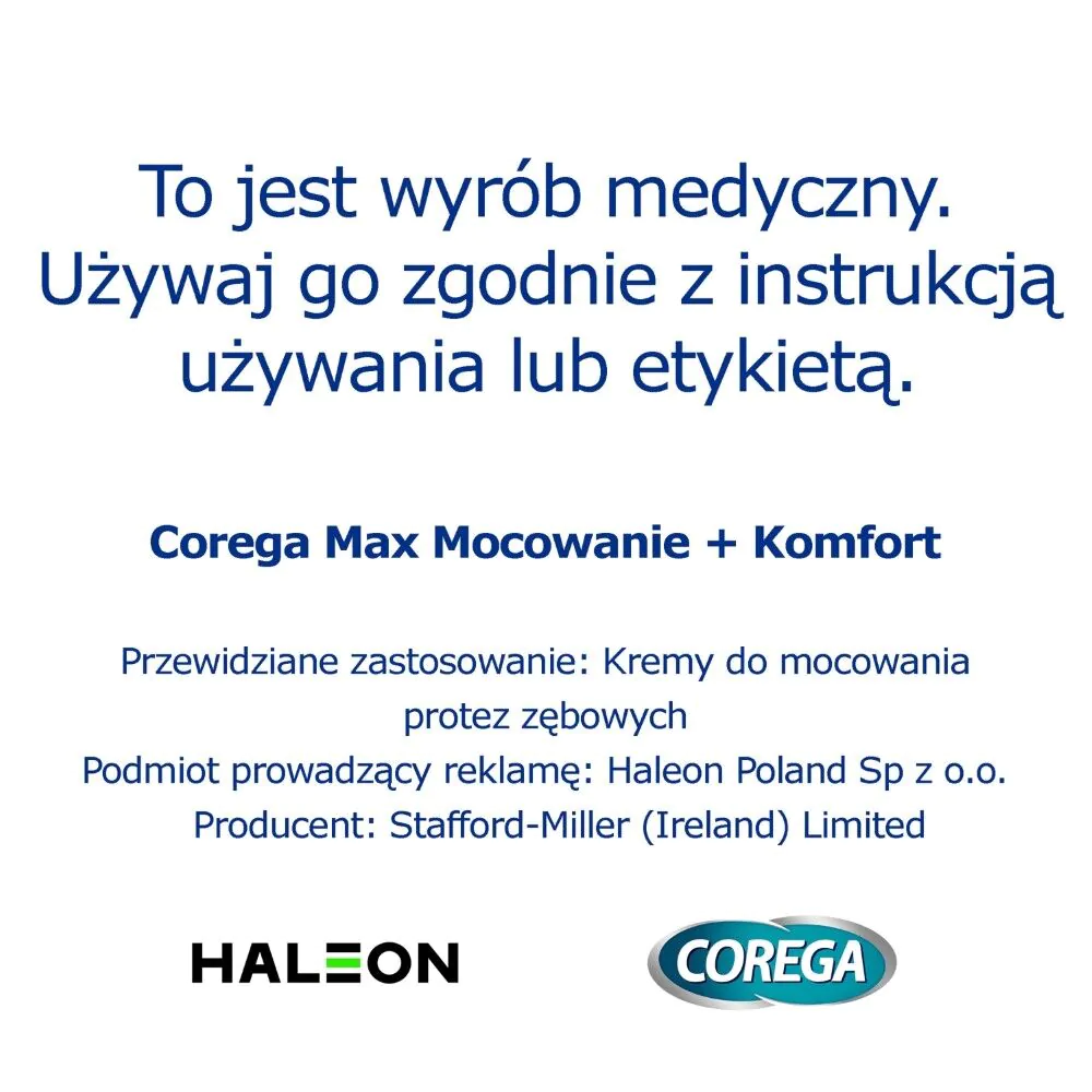 Κρέμα οδοντοστοιχιών Corega Power Max Fixation + Komort