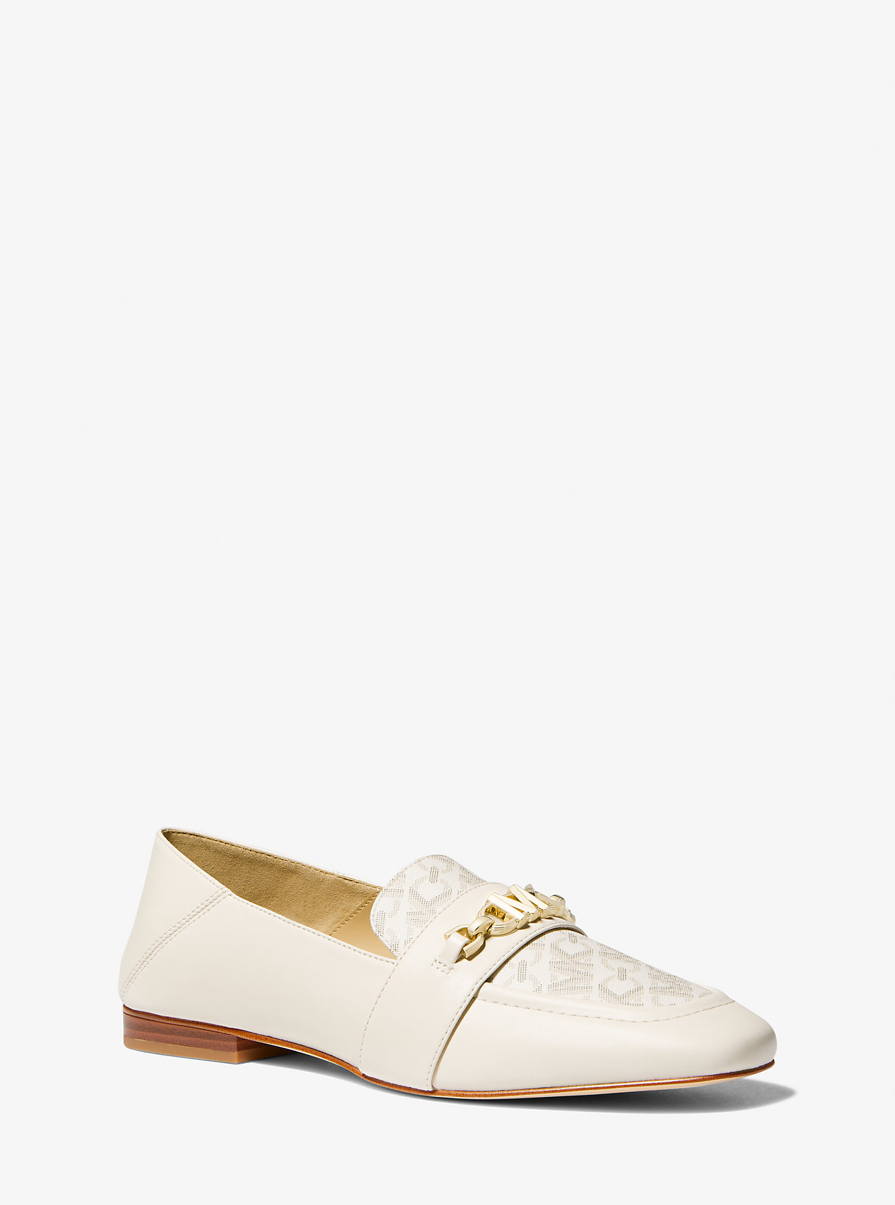 Tiffanie skinn- og Empire Signature Logo Mule – VANILLA
