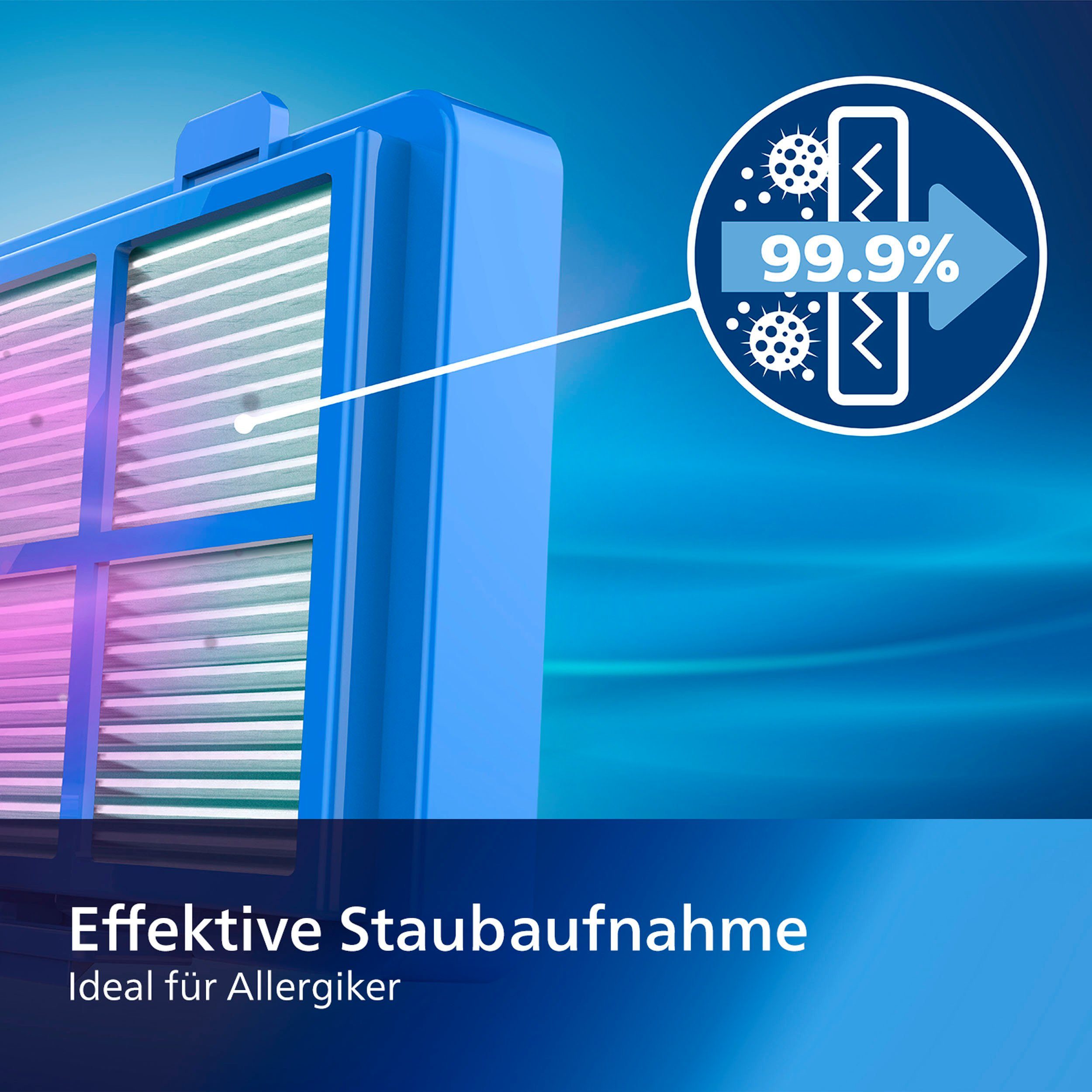 Philips Bodenstaubsauger FC9555/09, 900 W, beutellos, mit 1,5 l Fassungsvermögen und Tri-Active+-Düse