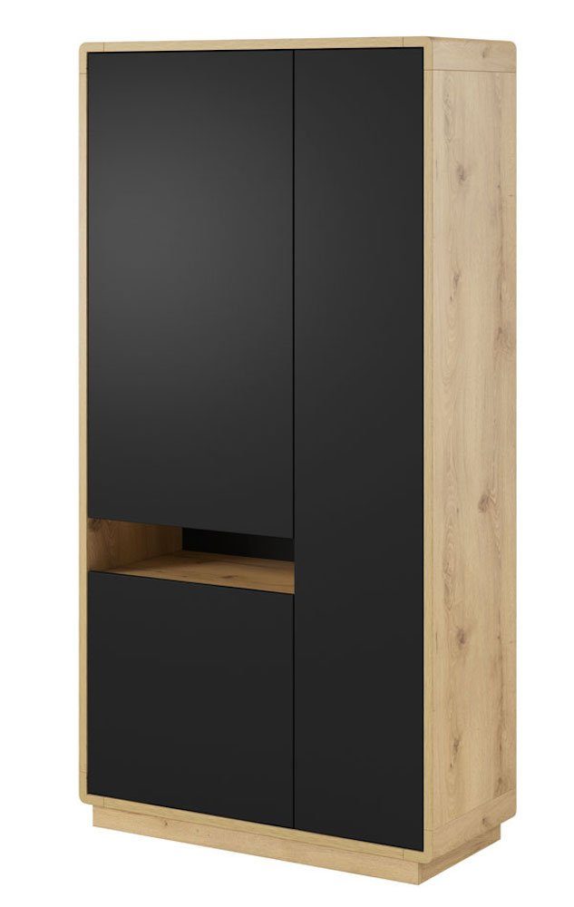 Helvetia Stauraumschrank Aston 92cm Taurus Eiche schwarz 3-türig