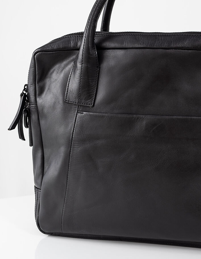 Sac noir en cuir homme