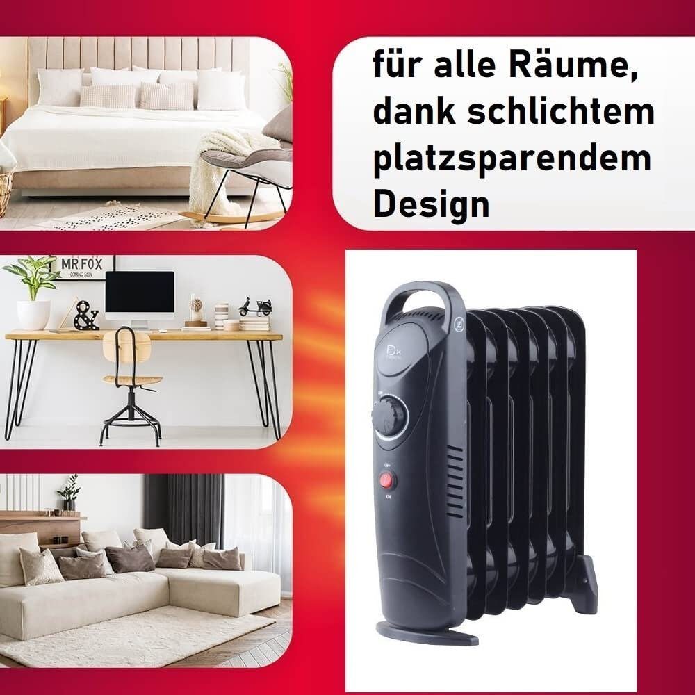 JUNG Ölradiator TECHWOOD TCG62 elektrische Heizung mobile Elektroheizung Ölradiator, 450 W, Heizung Elektro Energiesparend, Ölradiatoren, Ölheizung, Heizgerät