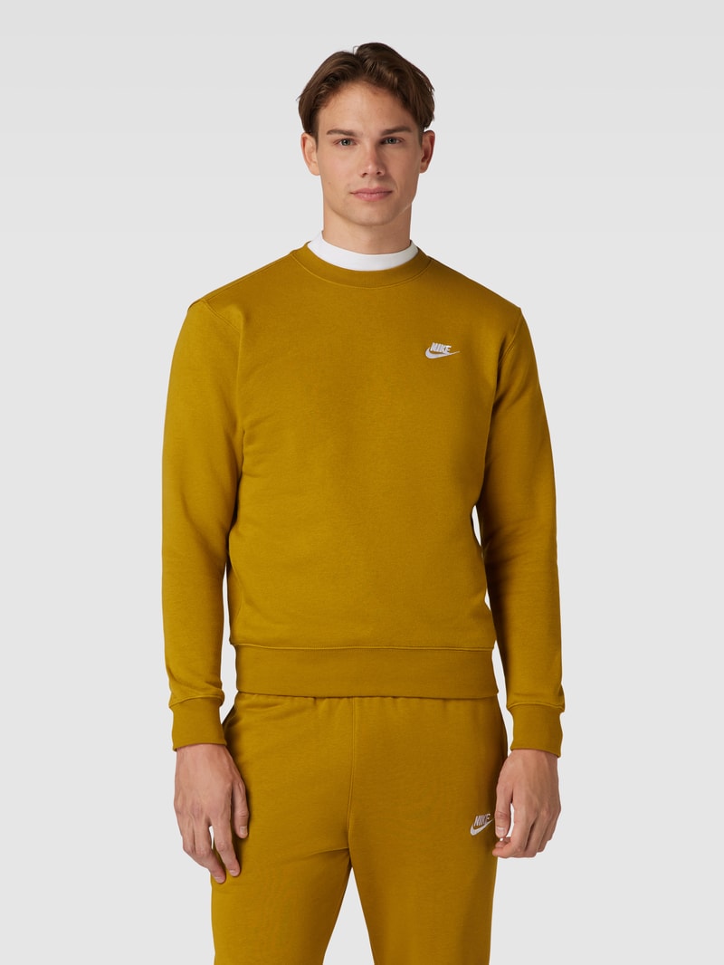 Oversized Sweatshirt mit Label-Detail in dunkelgelb