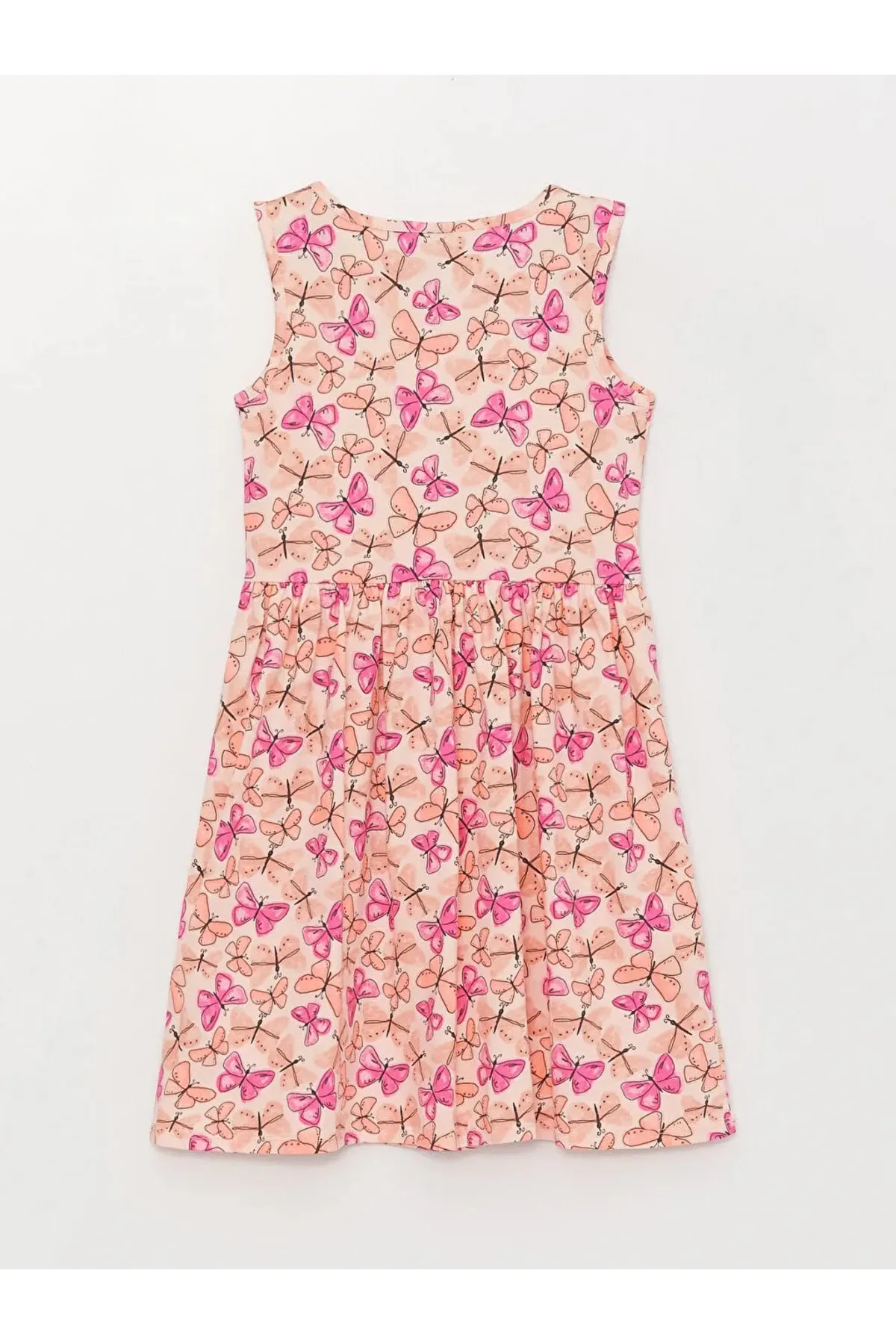 LC Waikiki  Lcw Kids gemustertes Mädchenkleid mit Rundhalsausschnitt