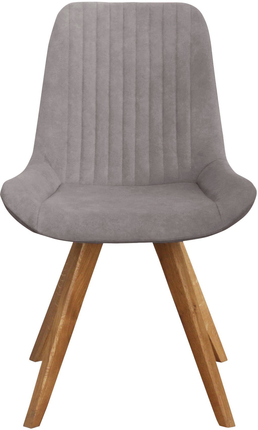 Home affaire Schalenstuhl Bratislava (Set, 2 St), Gestell Eiche massiv geölt, Easy Care-Stoff