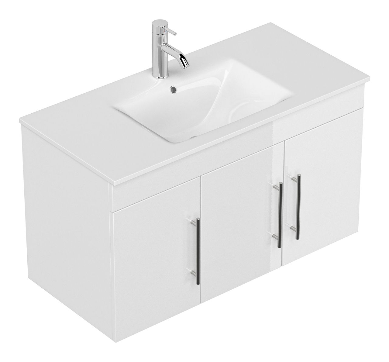 Posseik Badmöbel Teramo weiss hochglanz