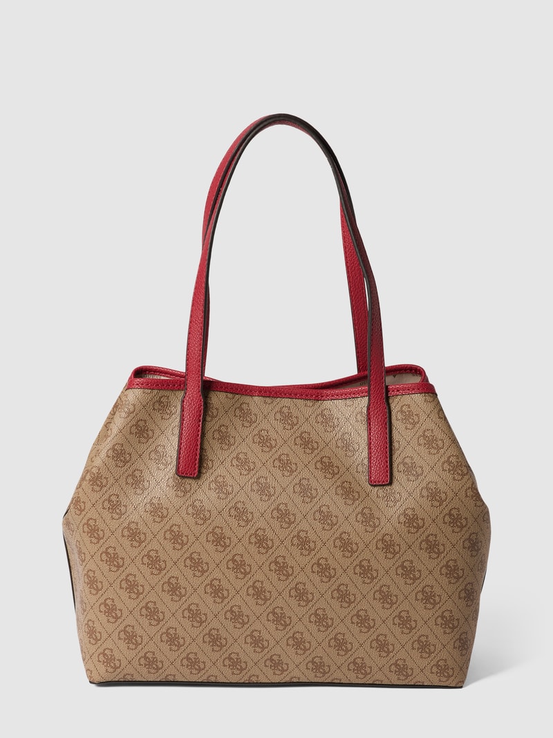 Tote Bag mit Allover-Logo Modell 'VIKKY' in hellbraun