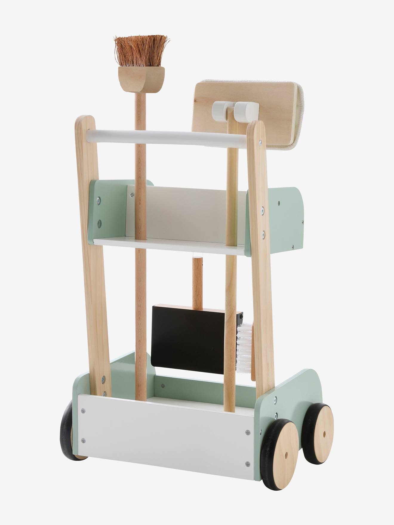 Chariot de ménage en bois FSC® vert