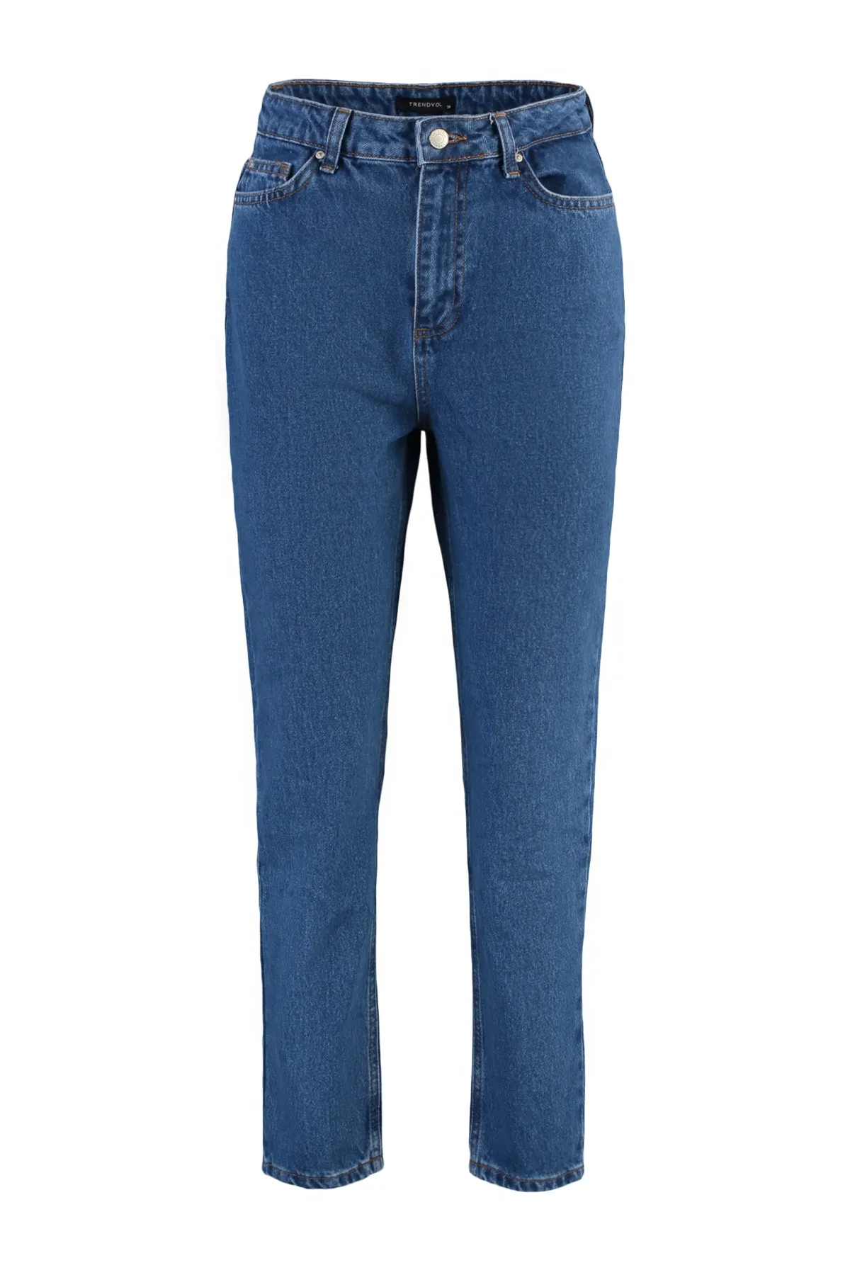 Trendyol Collection  Indigoblaue Mom-Jeans mit hoher Taille TWOSS20JE0108