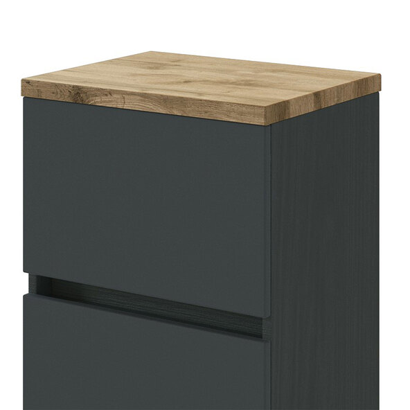 Unterschrank Bristol, 40 cm, matt grau/grafitgrau