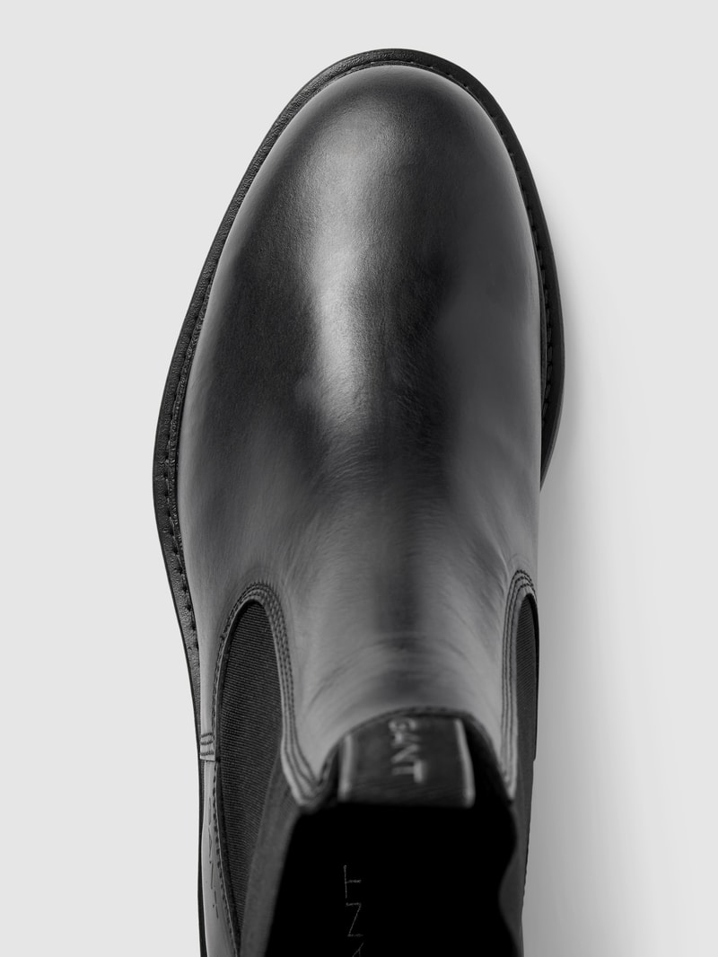 Chelsea Boots aus Leder mit Label-Details Modell 'Millbro' in schwarz