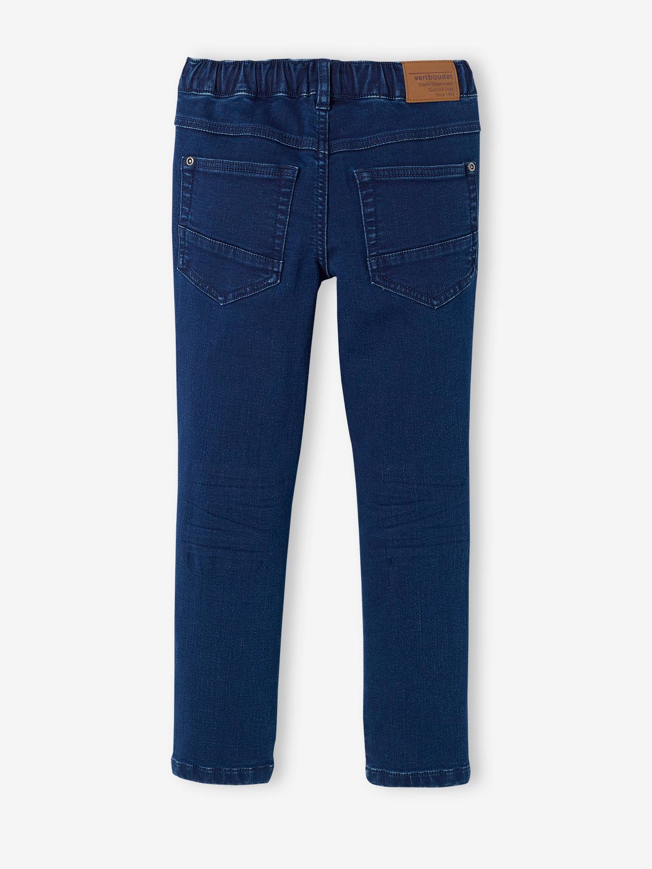 Slim en molleton effet denim garçon facile à enfiler stone