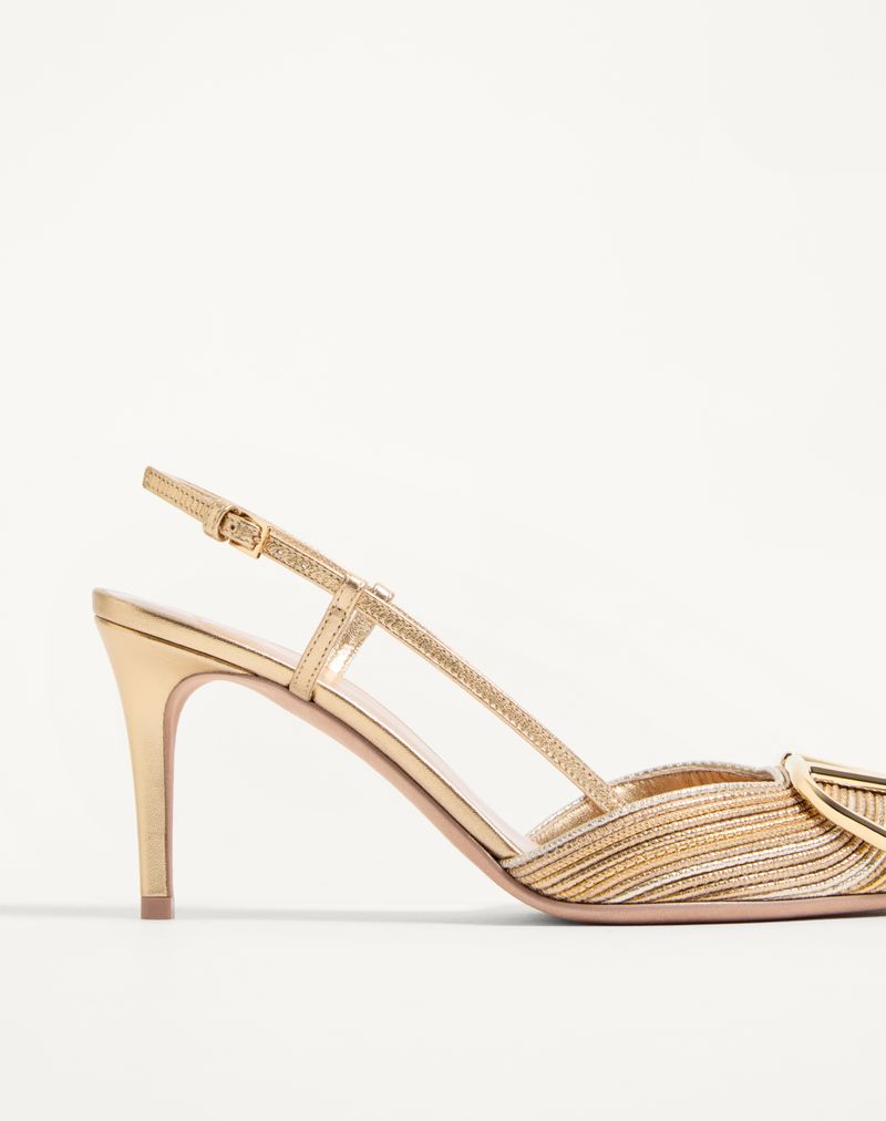 Sapato de salto slingback Cornely 80mm com bordado VLogo metálico.