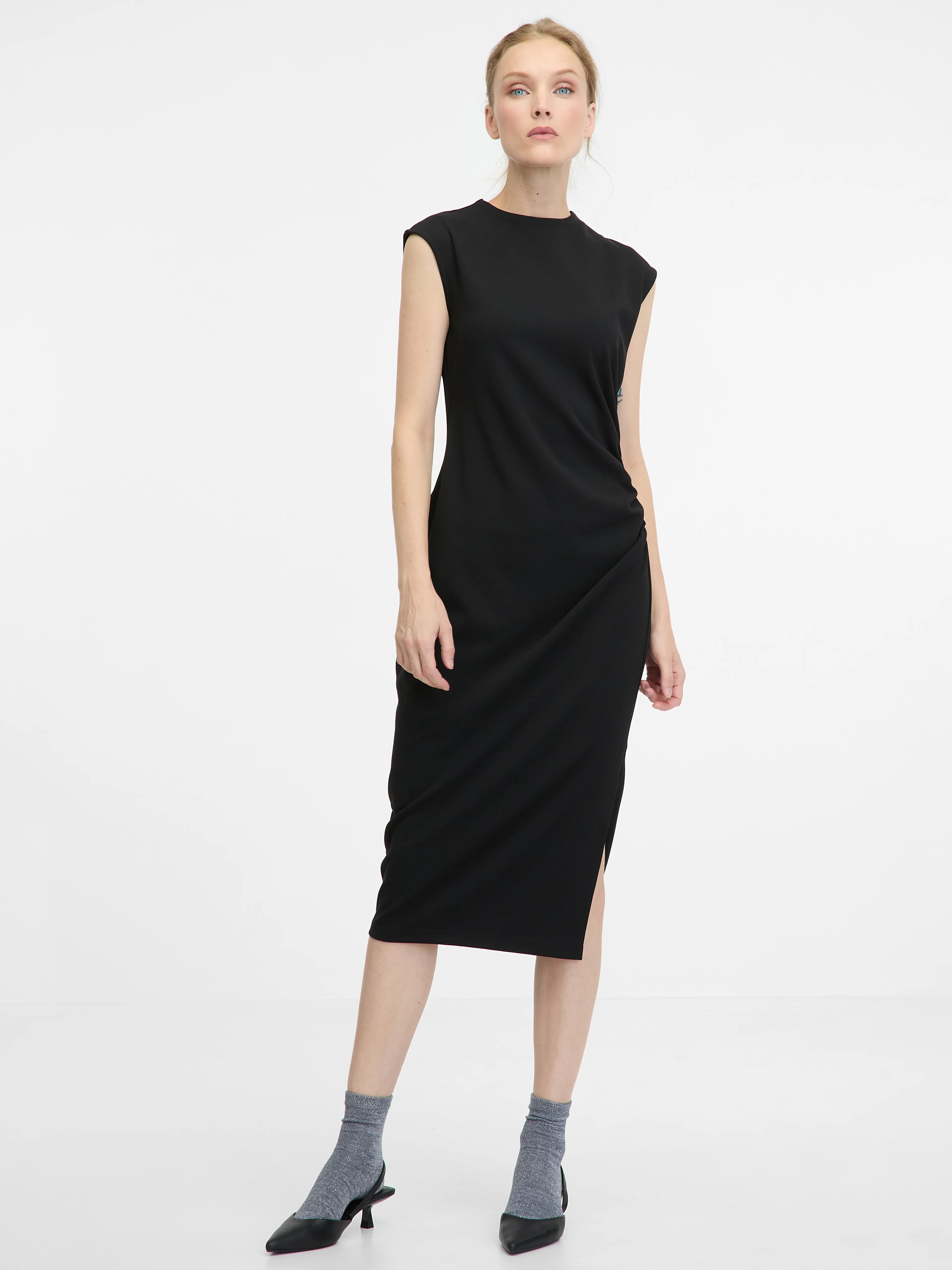 Schwarzes Damen-Midikleid ORSAY