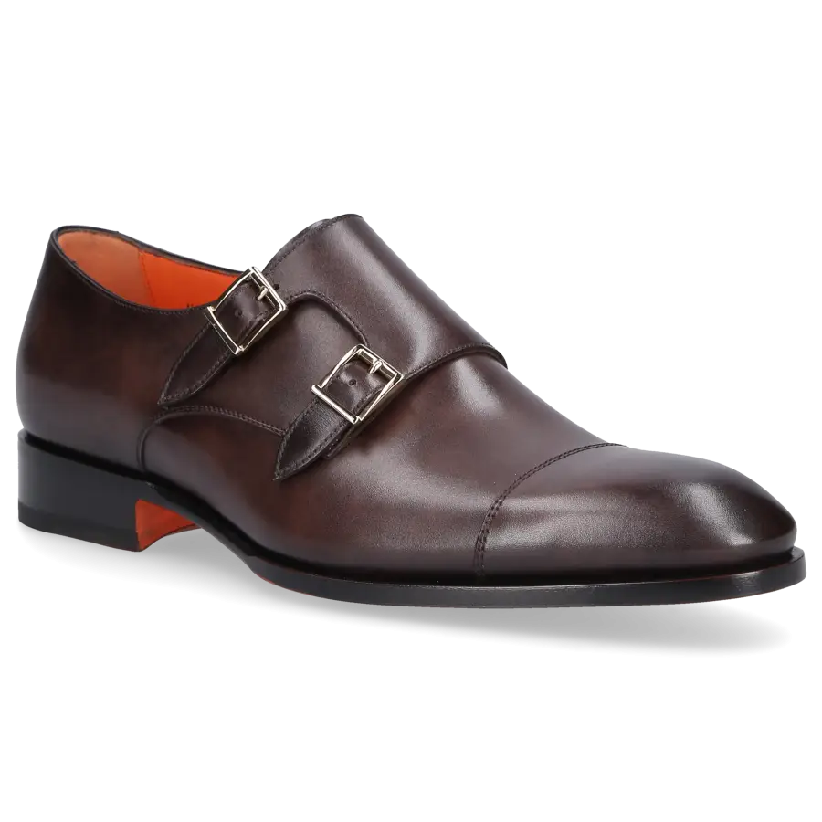 Santoni - Monk Schuhe 15006 Kalbsleder - braun
