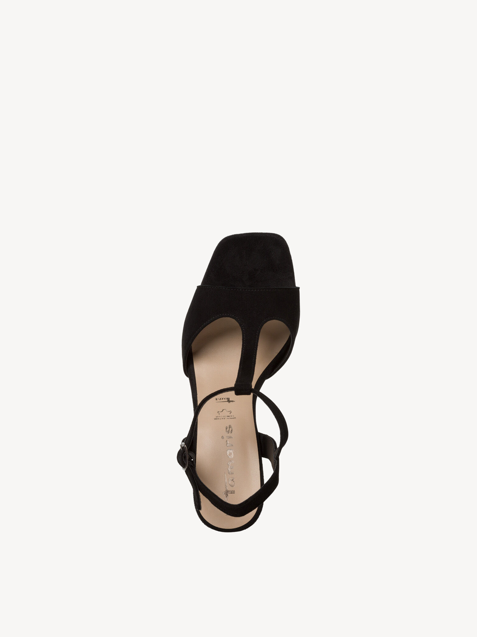 Sandale à talon en cuir - noir