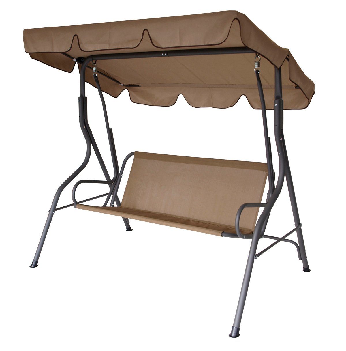 DEGAMO Hollywoodschaukel Hollywoodschaukel, 3-Sitzer, 1 tlg., 3-sitzer 170cm, Farbe grau / beige, verstellbares Dach