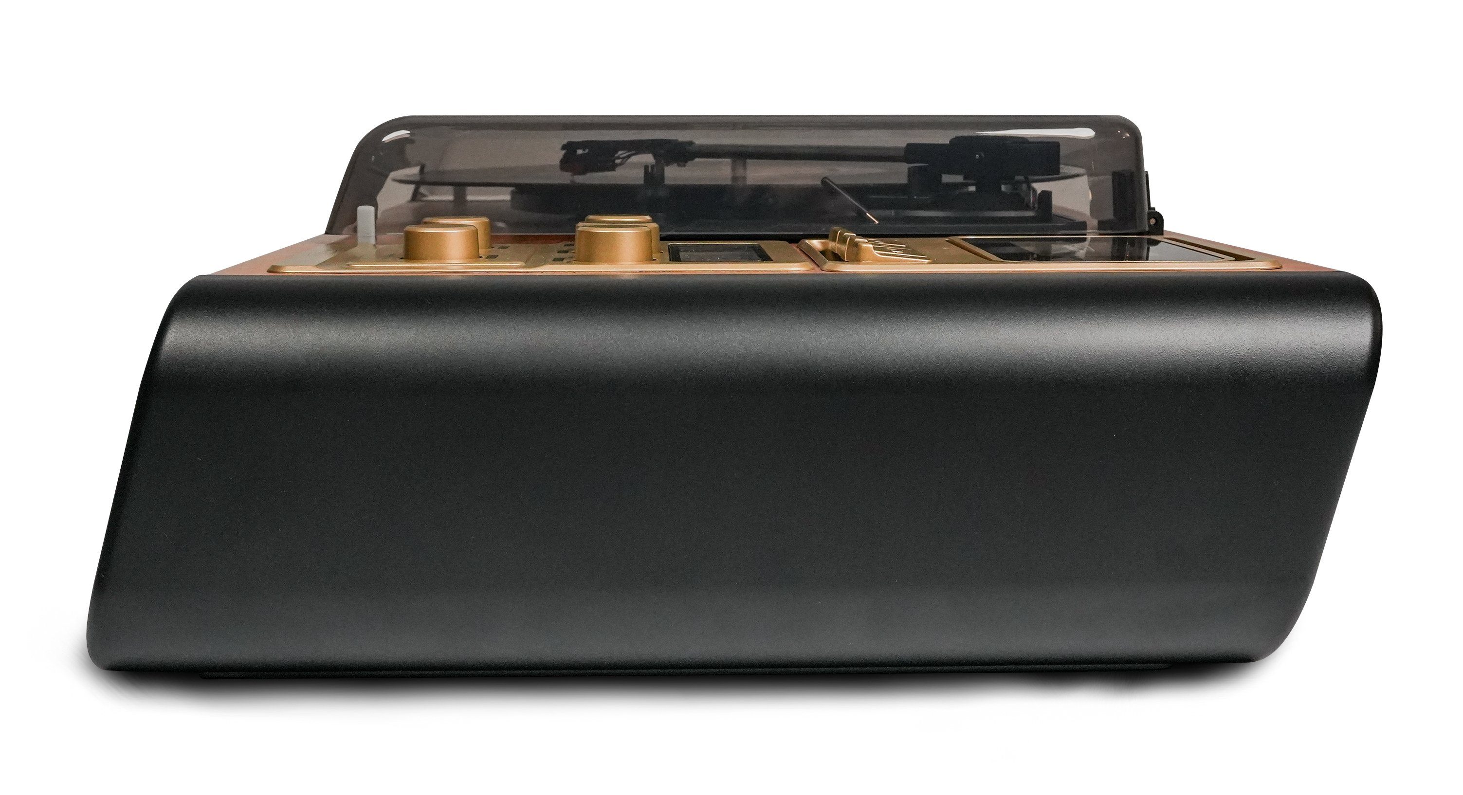Reflexion HIF1975BT Radioplattenspieler (Bluetooth, Echtholzgehäuse, Bluetooth, Kassette, UKW/MW, 2x24 Watt Musikleistung)