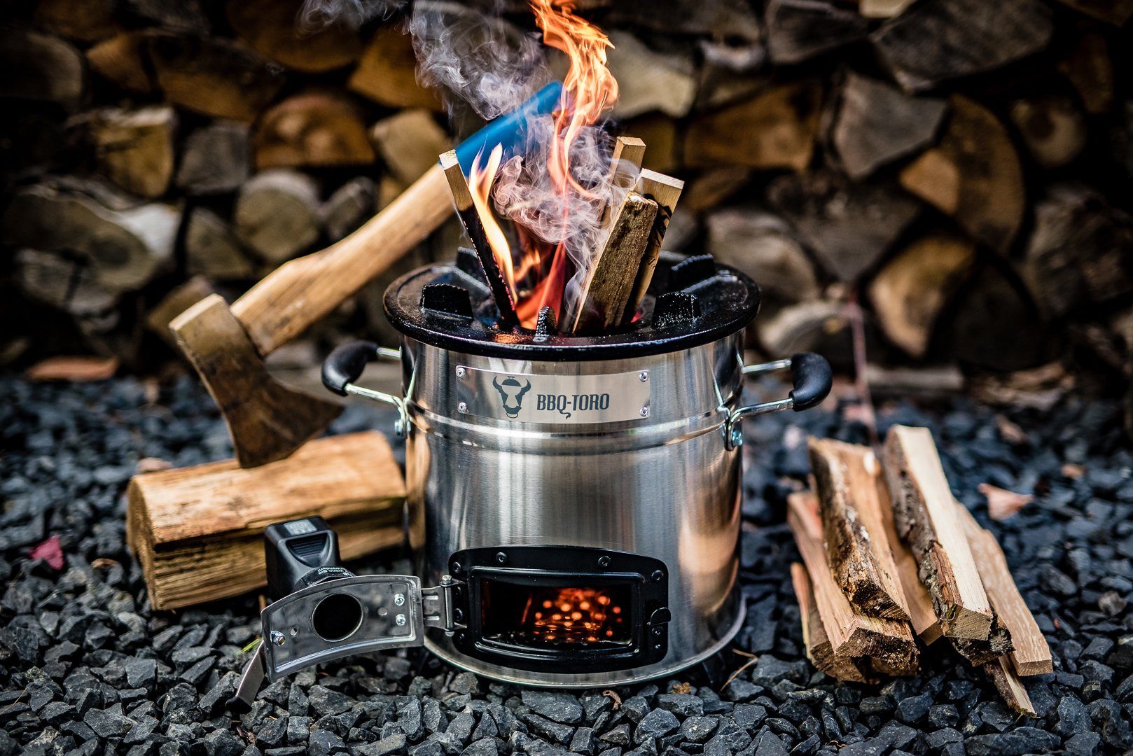 BBQ-Toro Feuerstelle Raketenofen RAKETE #2, Edelstahl Rocket Stove