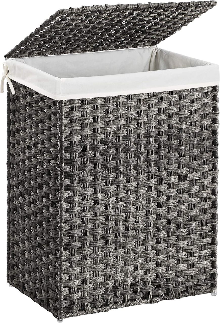 Songmics Wäschekorb, 45.5x32x61cm, grau