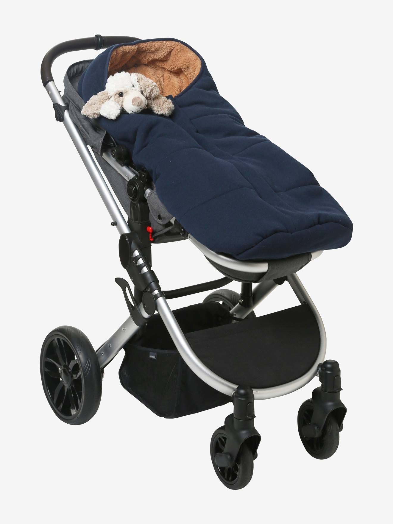 Vertbaudet Sweat-Fußsack für Kinderwagen Oeko-Tex - nachtblau