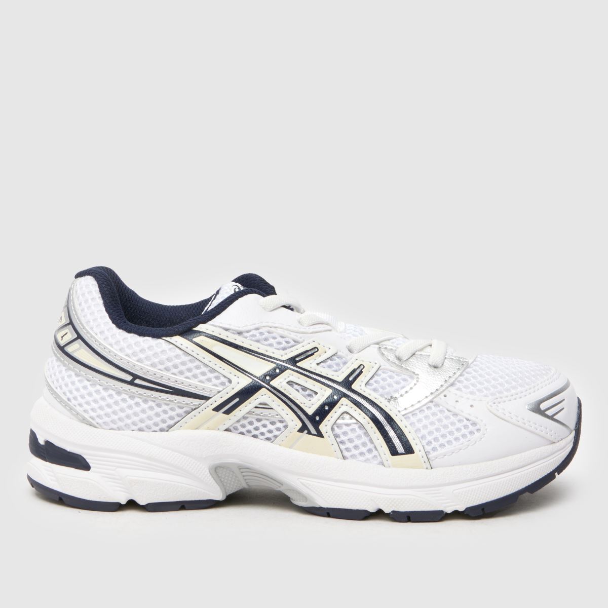 ASICS vita & marinblå gel-1130 Junior träningsskor
