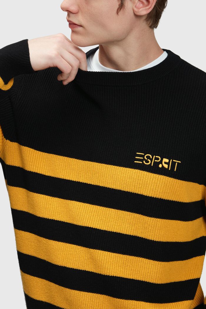 Gestreifter Rundhals-Pullover