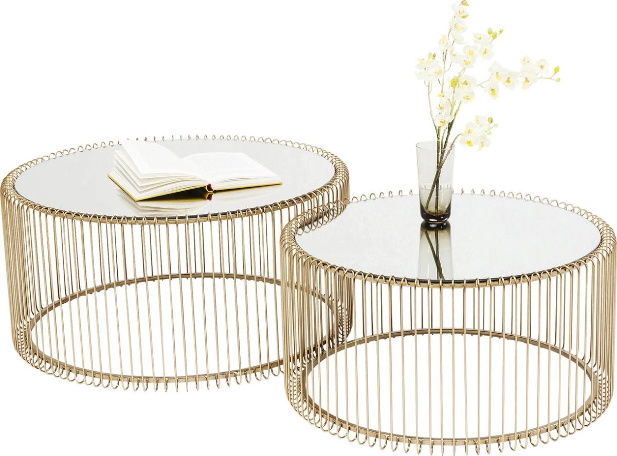 KARE Couchtisch Wire 2er Set Messing