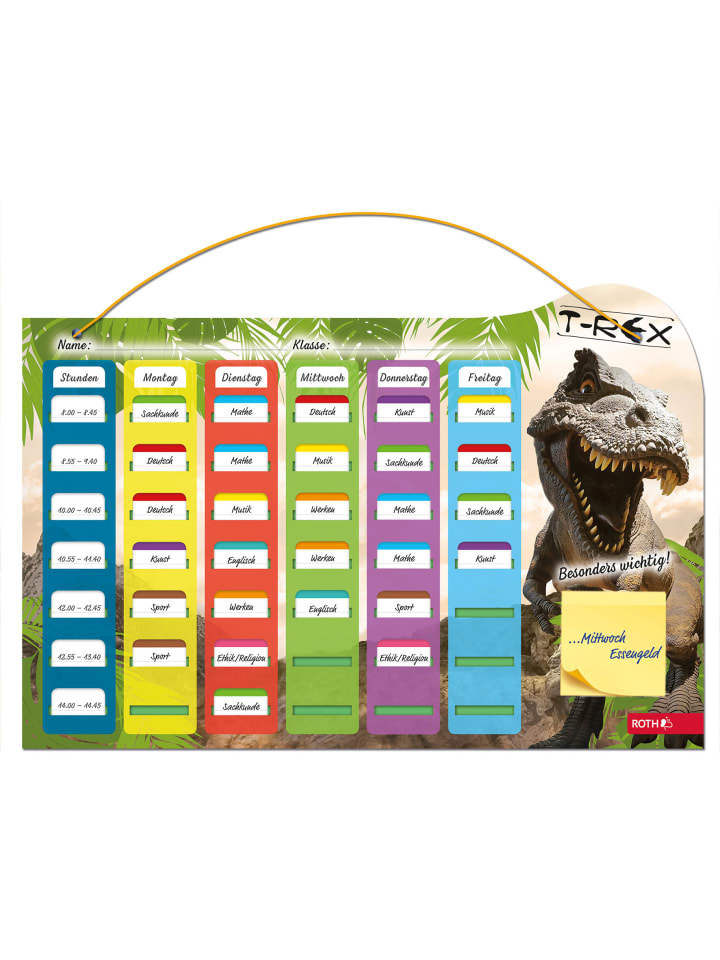 ROTH Klipp&Klar Stundenplan Steck Fix, Tyrannosaurus, A3 in Bunt günstig kaufen onesize
