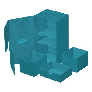 Ultimate Guard Twin Flip`n`Tray 200+ XenoSkin Monocolor - Petrolblau