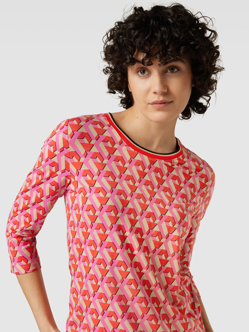 T-Shirt mit 3/4-Arm in rot
