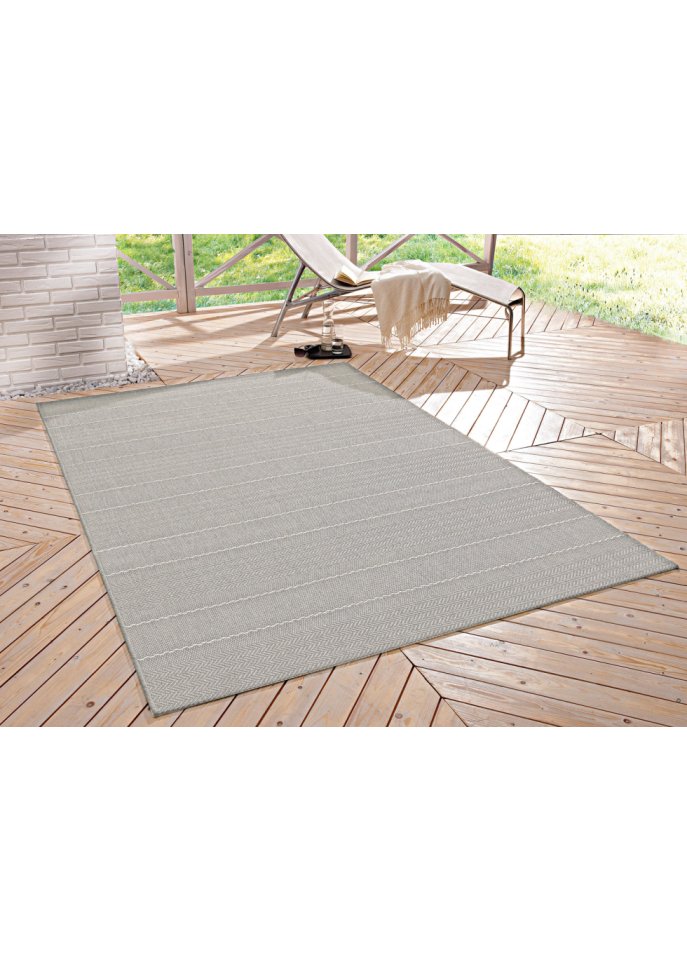 In- und Outdoor Teppich mit dezenten Streifen