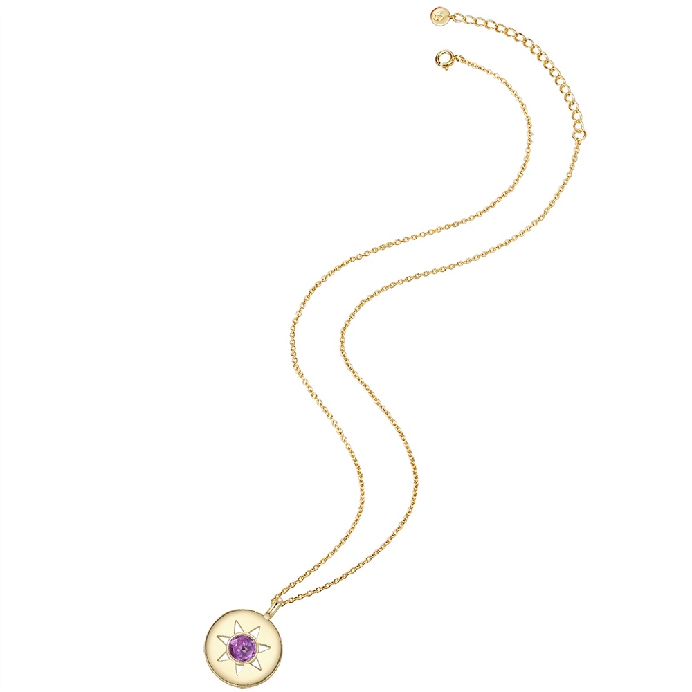 Glanzstücke München Collier en argent Soleil Argent sterling Améthyste en Or jaune collier
