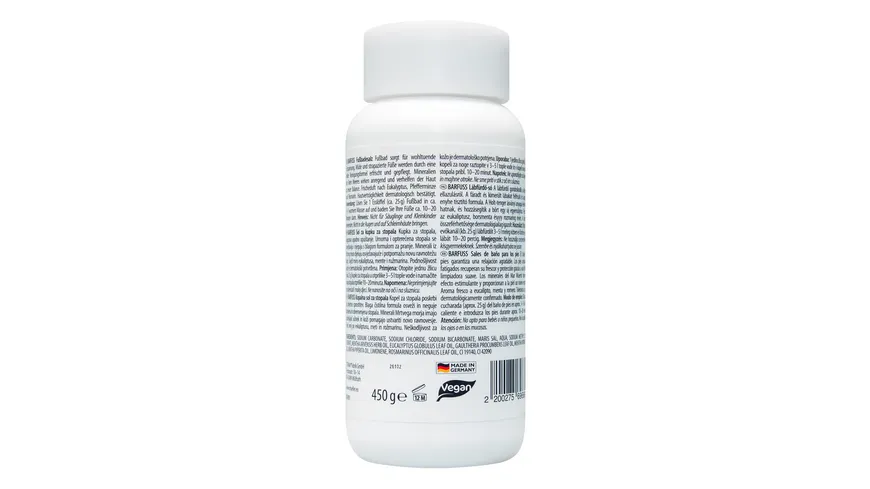 BARFUSS Salz Fussbad Müde & Strapazierte Füße 450 g