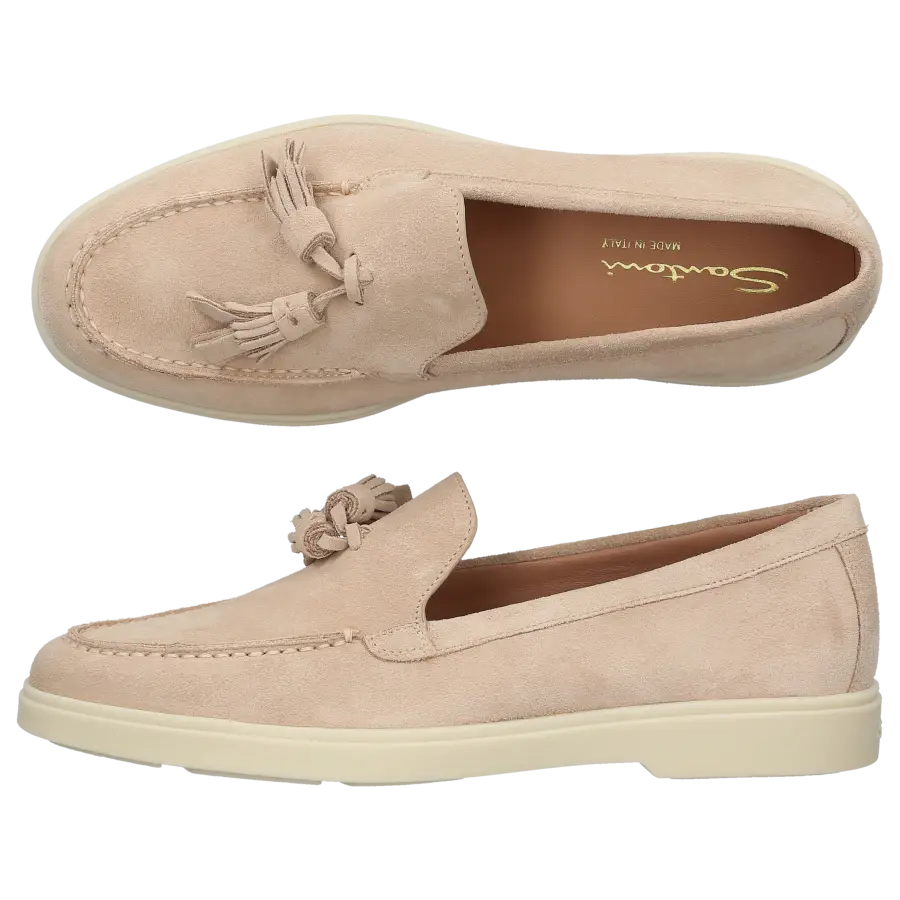 Santoni - Loafer 58744 Veloursleder - beige