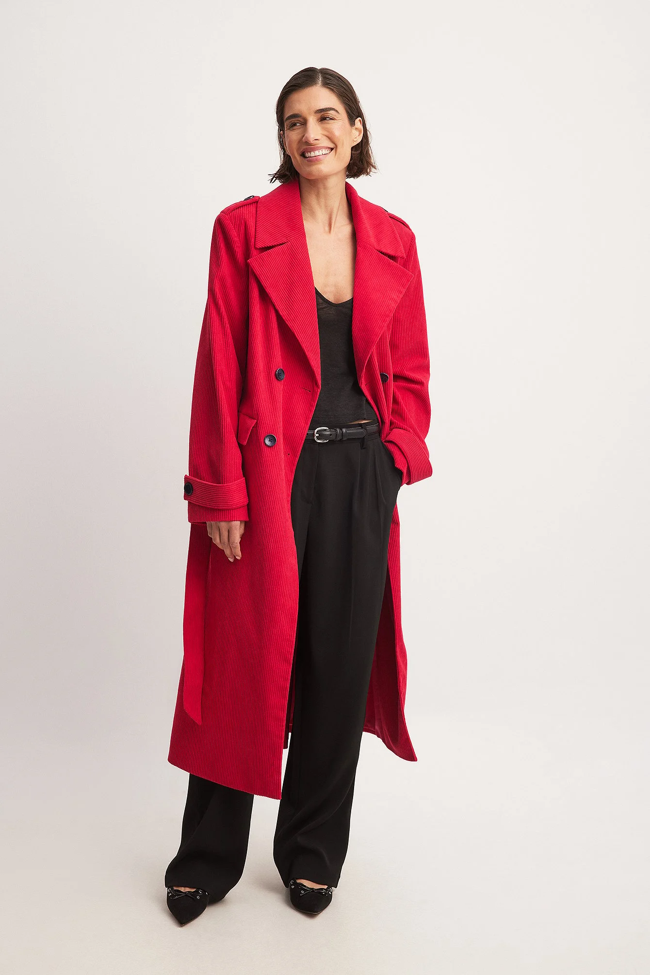 Zweireihiger Oversized-Cordmantel