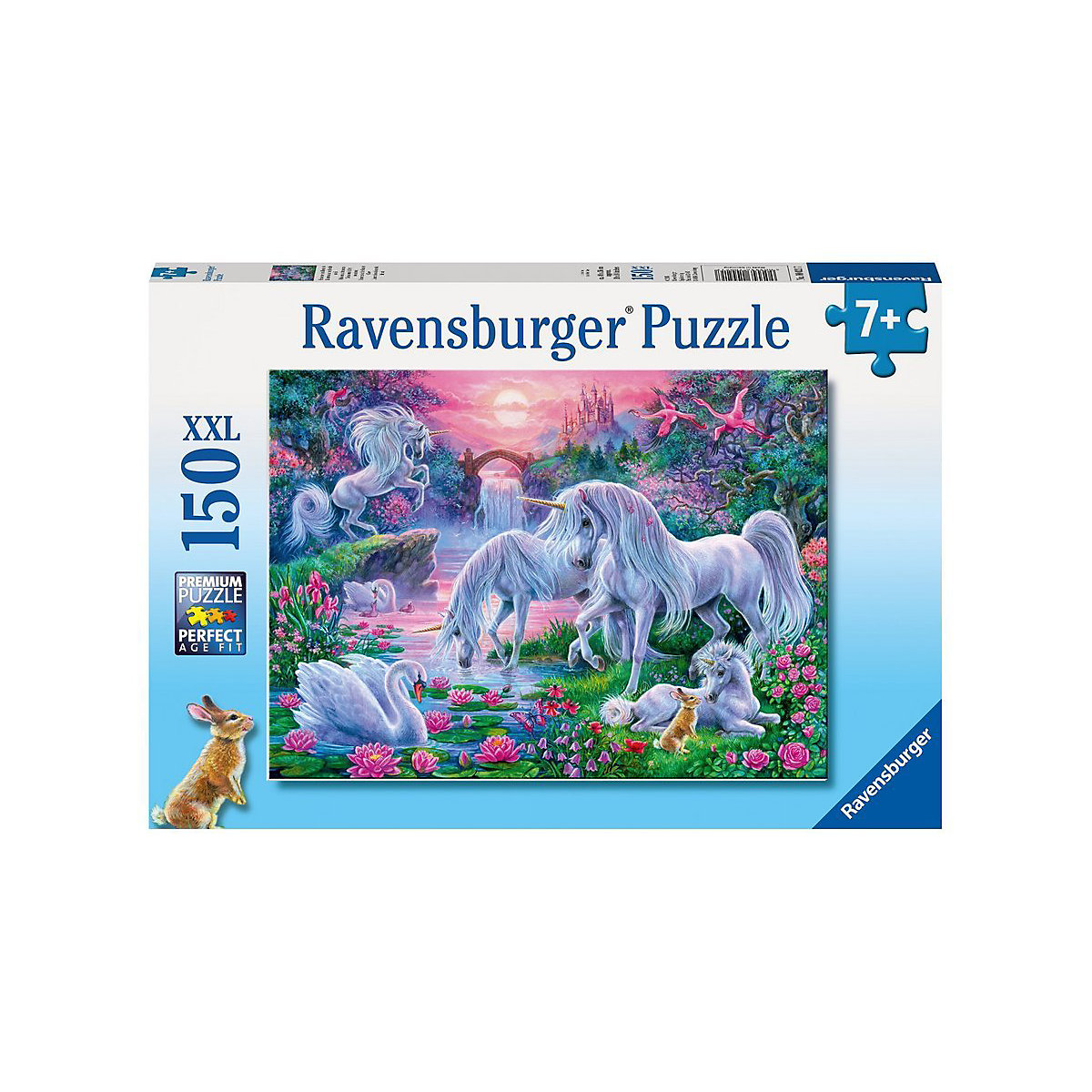 Puzzle, 150 Teile XXL, 49x36 cm, Einhörner im Abendrot