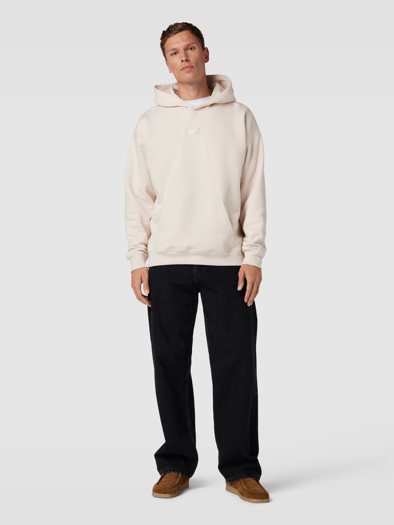 Hoodie mit Logo-Stitching Modell 'SEOVA' in stein