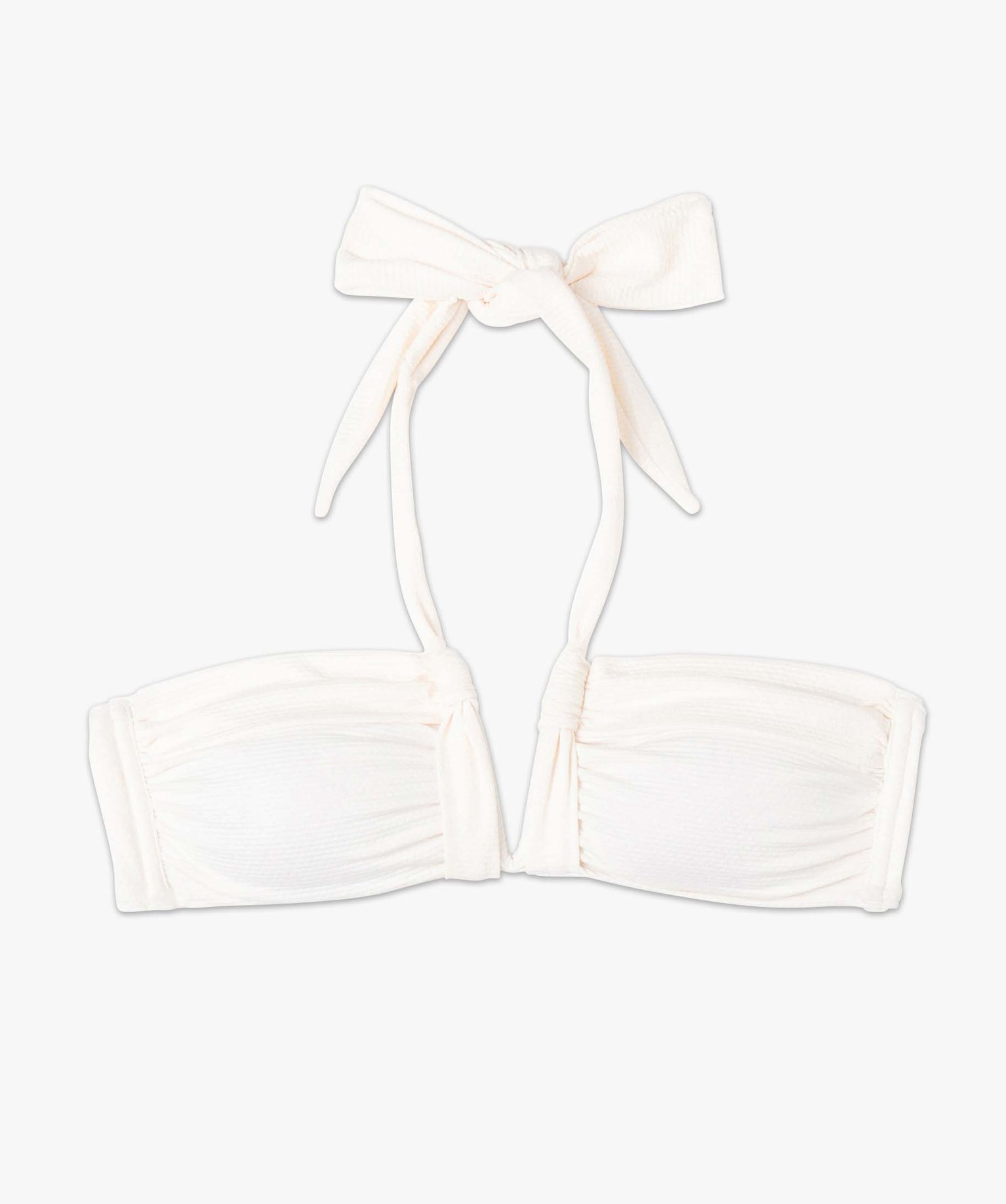 Haut de maillot de bain femme bandeau tour de cou blanc | GEMO