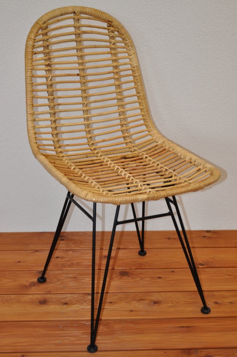 Rattani Rattanstuhl Rattanstuhl, Rattansessel Luz honigfarben, Rattan + Metall