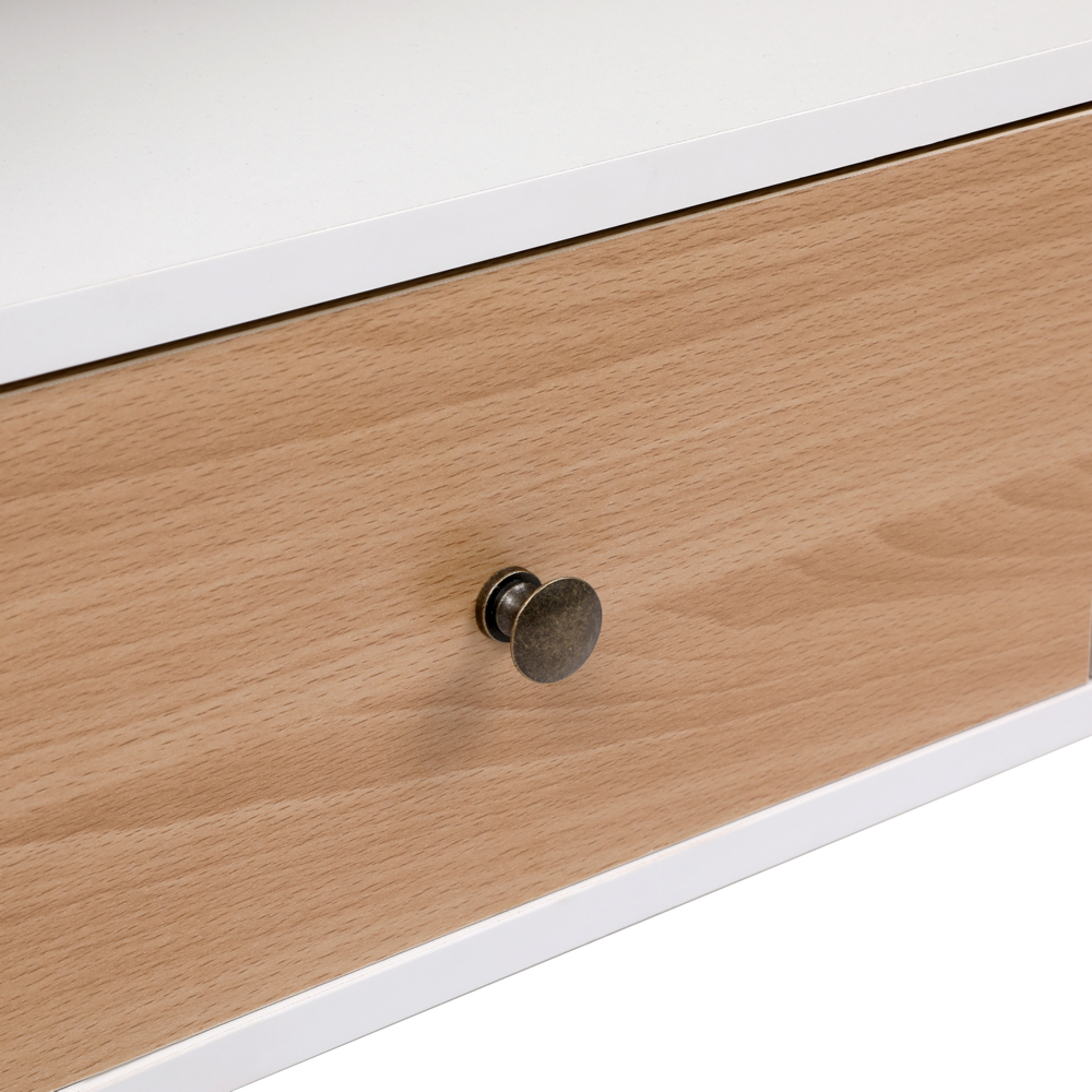 Happy Home Happy Home Sideboard Kommode offenes Regal mit 2 Schubladen HWR18-WEI weiß