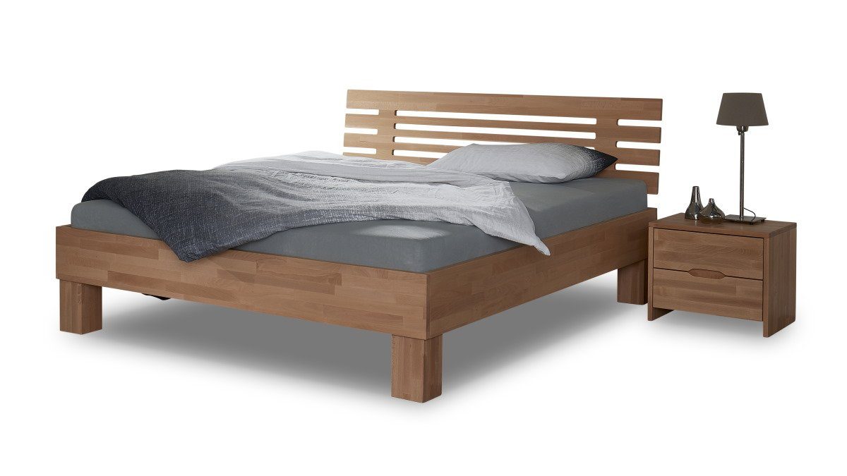 BedBox Massivholzbett Basic 02 Buche natur geölt, Materialstärke 2,5 cm